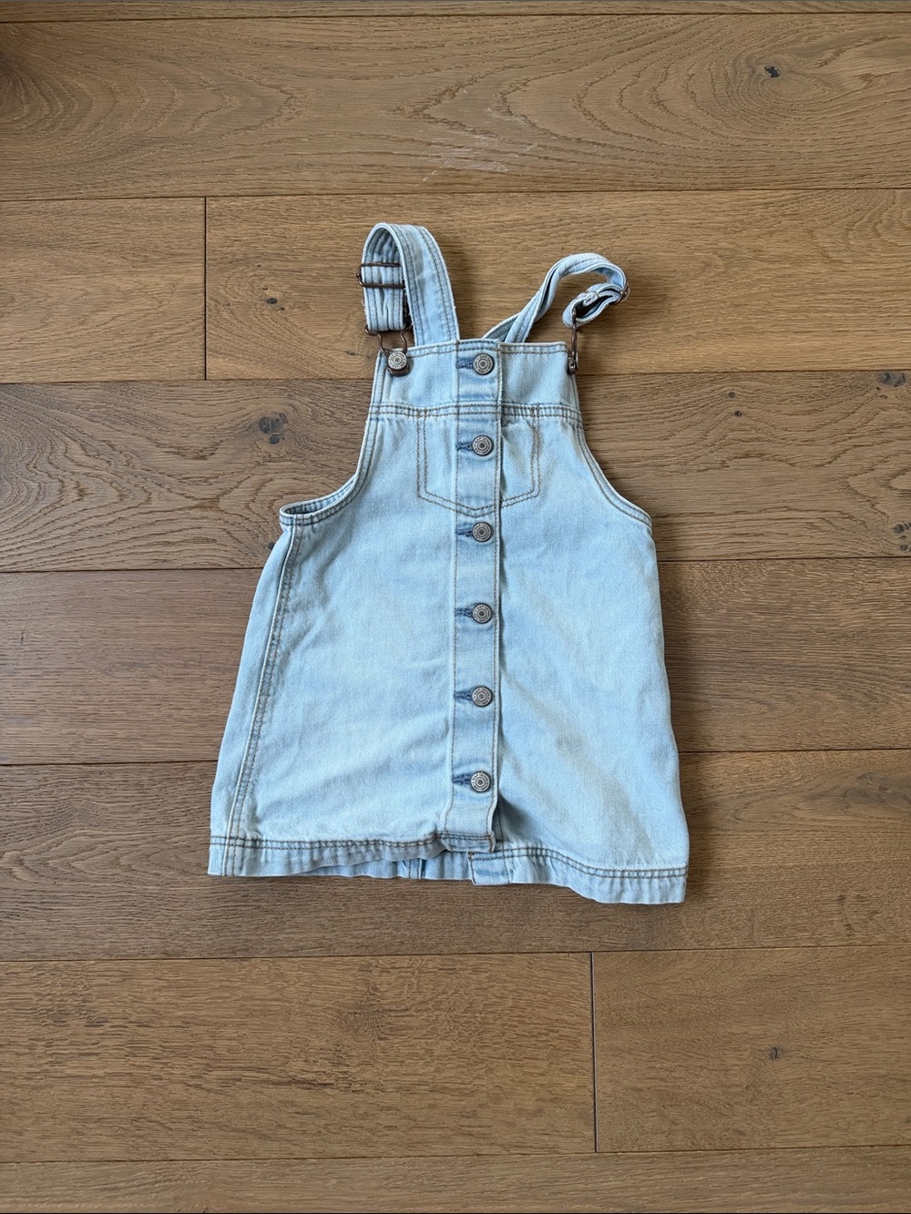 GAP Light Blue Denim Button-Front Overall Dress